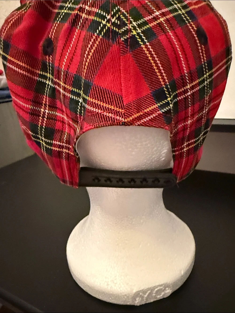 Red Plaid 'Lady Tigers' Baseball Cap with Black Brim